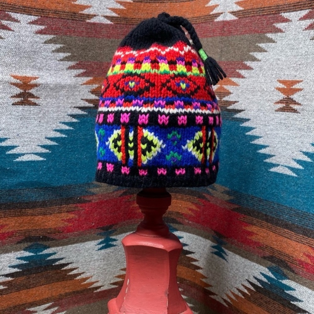 Ralph Lauren Neon Fair Isle Lambswool Knit Ski Cap